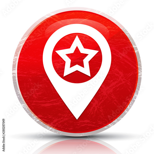 Free Download Map pointer star icon metallic grunge abstract red round button vector illustration - GFXLoad