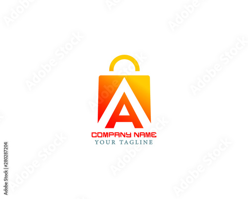 Luxury and professional letter a Shopping store market logo play icon