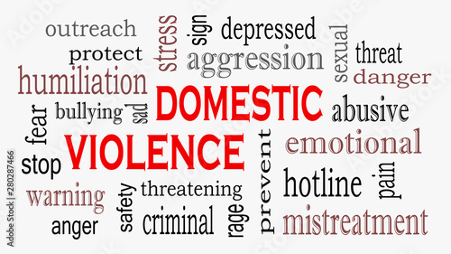 Domestic Violence and Abuse concept word cloud background