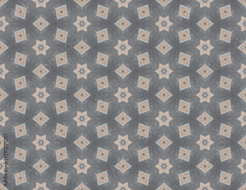 Seamless abstract raster pattern with dark and light lines with rhombuses and circles with motif fabric texture