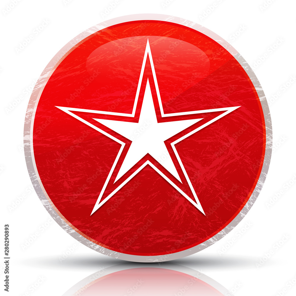 Star icon metallic grunge abstract red round button vector illustration Star icon metallic grunge abstract red round button vector illustration