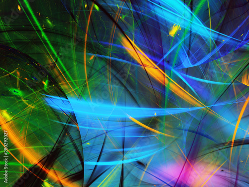 rainbow abstract fractal background 3d rendering illustration © panzer25