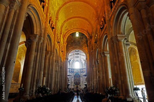 Lisbon City  Lisbon  Portugal - June 26  2019  Interior of the Church of Santa Maria Maior or S   of Lisbon if located in the city of Lisbon in Portugal. Its construction began in the 12th century.