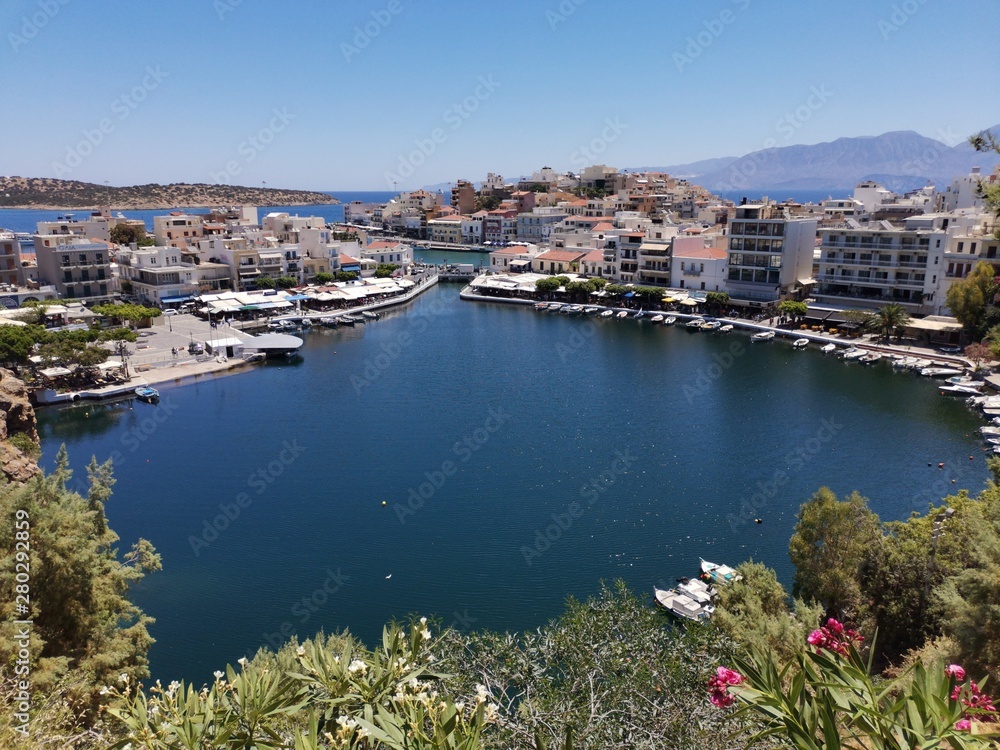 view of port of Agios Nikolaus, Crete
