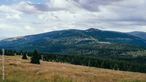 On the trail in Giant Mountains (Karkonosze), Polish - Czech Republic border. European Union. 