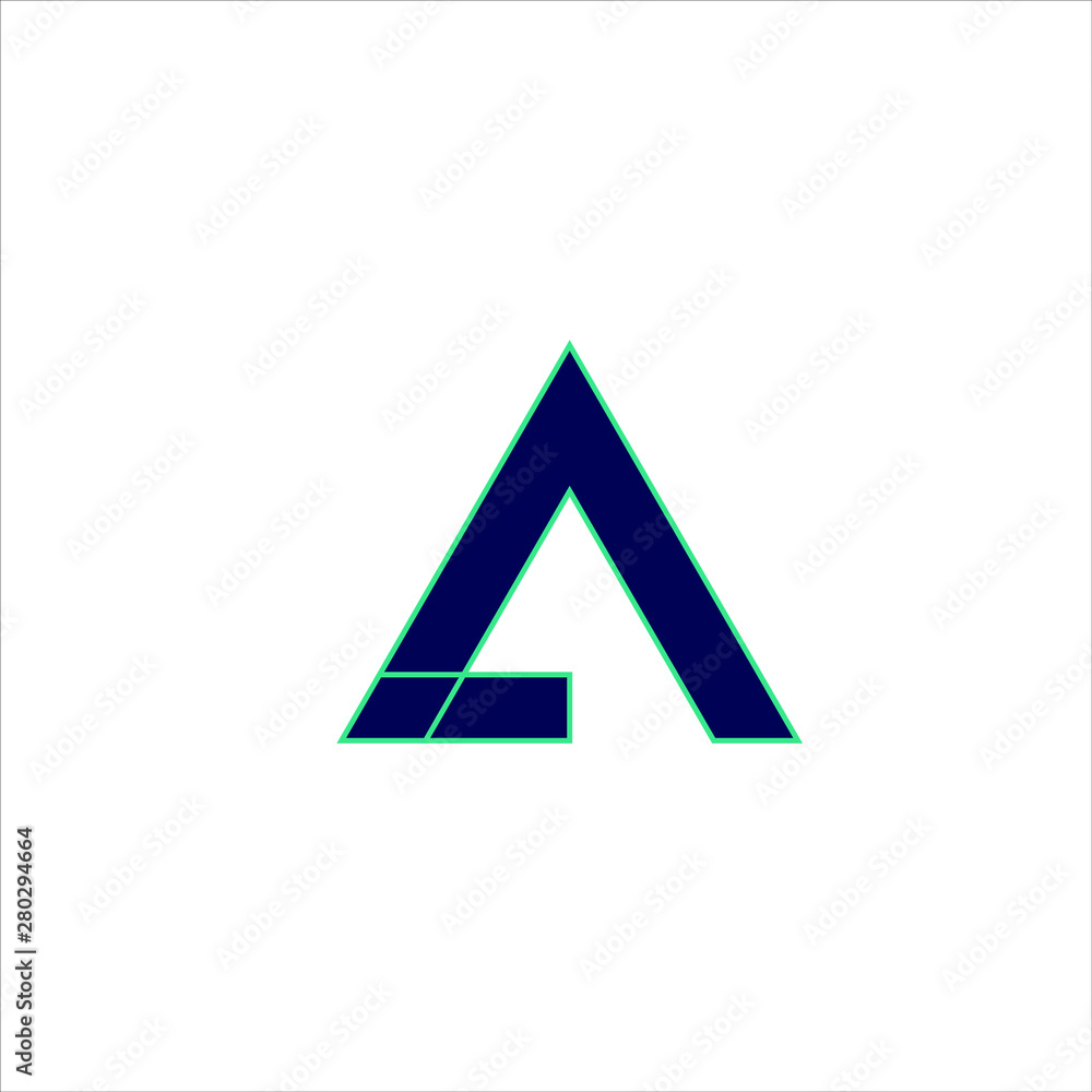 A initial letter with triangle shape A initial letter with triangle shape