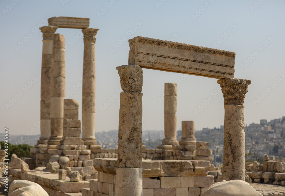The Amman Citadel a historic site at the center of downtown Amman, Jordan.