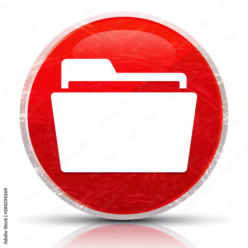 Folder icon metallic grunge abstract red round button vector illustration Folder icon metallic grunge abstract red round button vector illustration