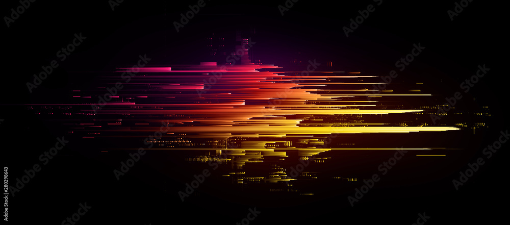 Led Light. Abstract effect. Future tech. Glare cubes. Digital cpu ...