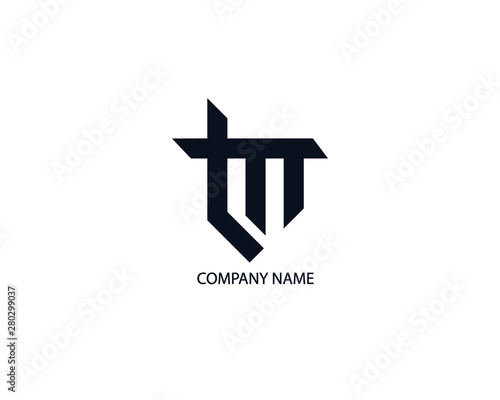 Simple Shield Letter TM, Flat Logo Template