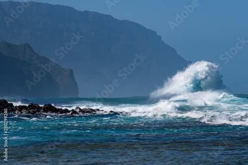 Monster Wave Along the Na Pali Coast, Kauai