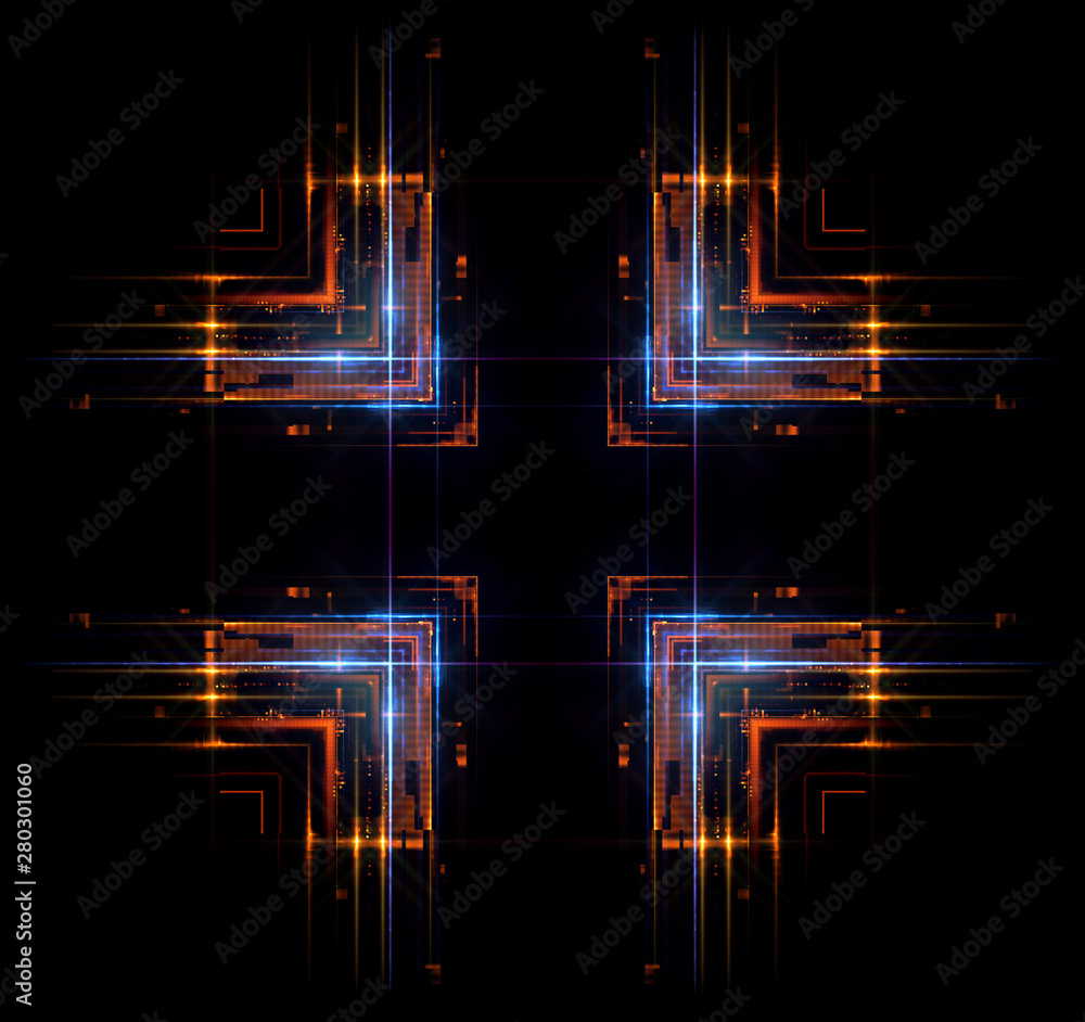 Obraz premium Led Light. luma effect. Future tech. Glare cubes. Digital signal. .Shine grid. Modern big data. Neon flare. Quantum computer net system. Magic code. Grid lines. Vivid frame. Web device. Blocks system.