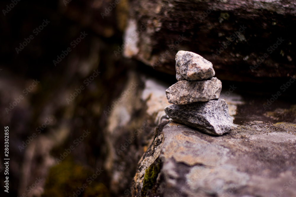Rock marking by hikers Rock marking by hikers