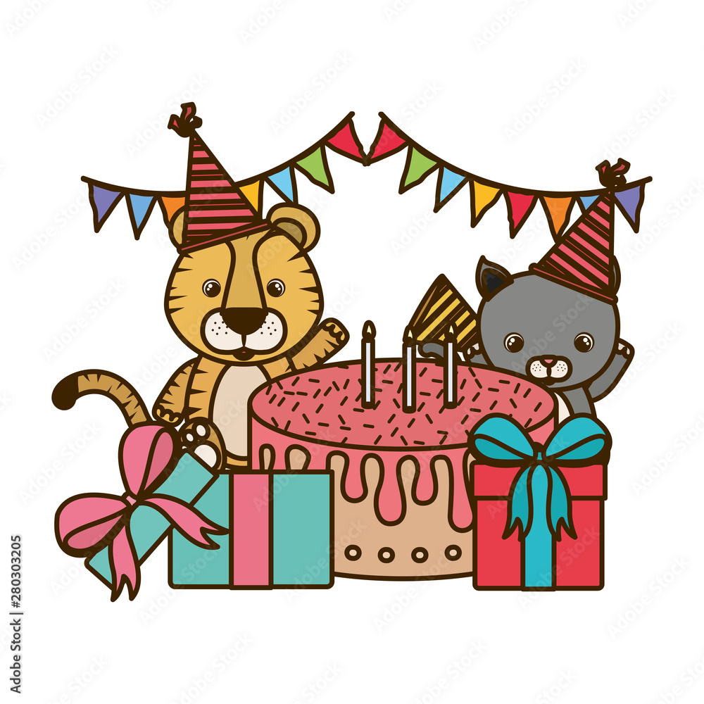 Obraz premium card of celebration with animals