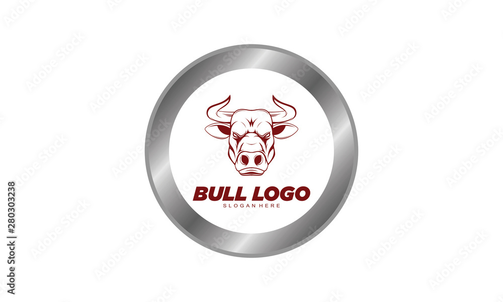 Bull head inside the ring logo Bull head inside the ring logo