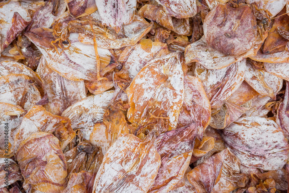 Dried Squid at street food market in thailand Dried Squid at street food market in thailand