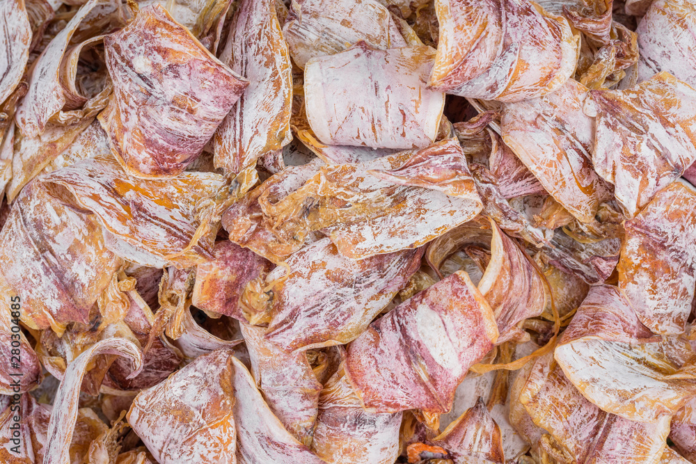 Dried Squid at street food market in thailand Dried Squid at street food market in thailand