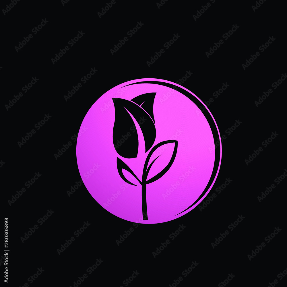 pink flower logo icon for beauty product