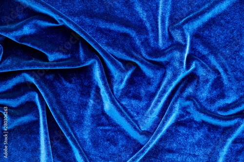 Blue fabric texture background top view mock up