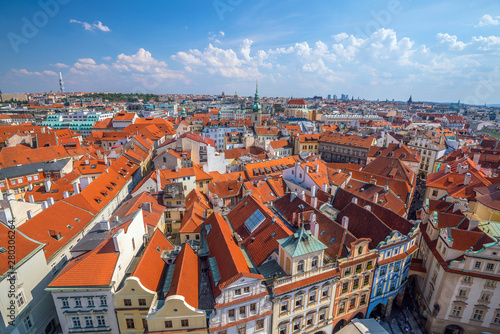 Famous iconic image of Prague city skyline