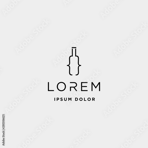 beer code logo design bar coding simple line