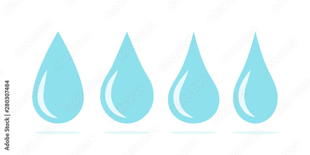Blue water drops symbol set. Liquid drop icons Blue water drops symbol set. Liquid drop icons