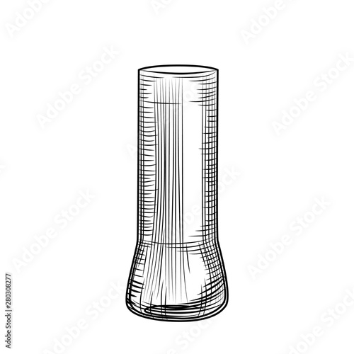 Woman beer glass. Engraving style. Hand drawn