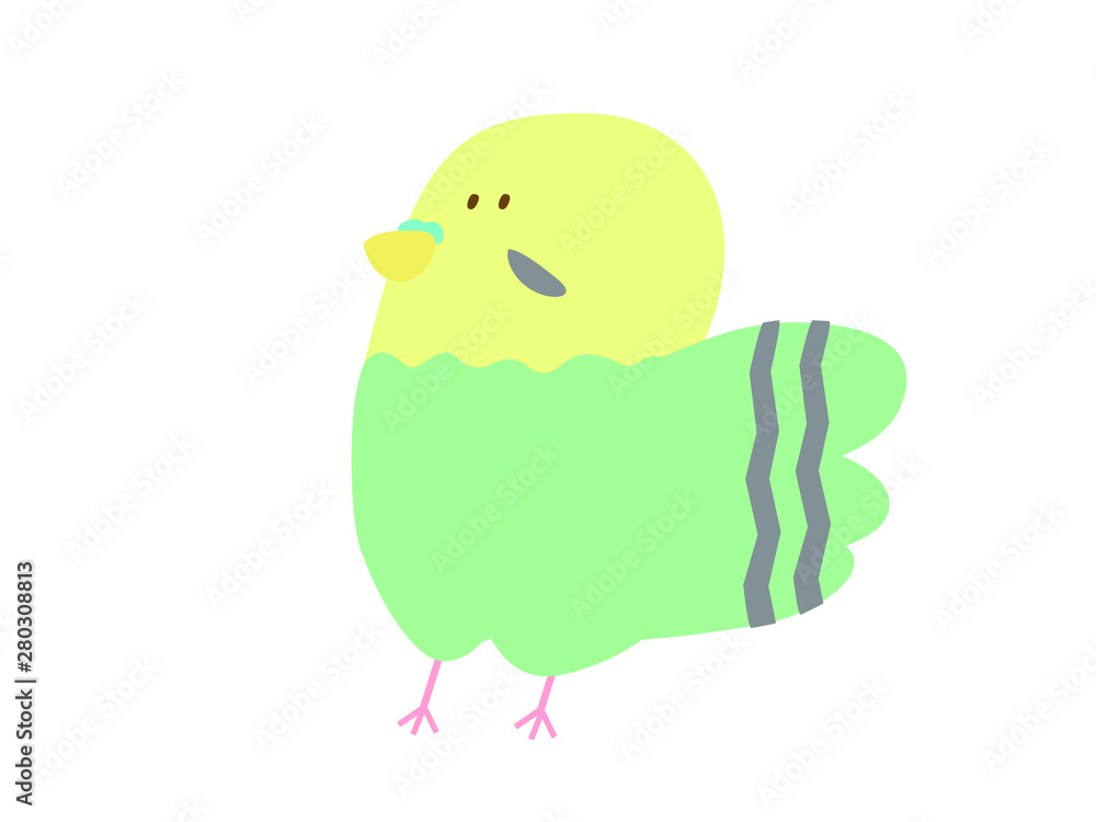 Fototapeta premium ゆるいセキセインコ（イエロー）