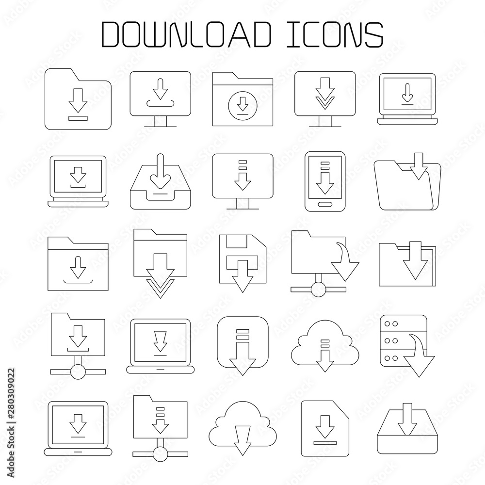download, update and save icons set download, update and save icons set