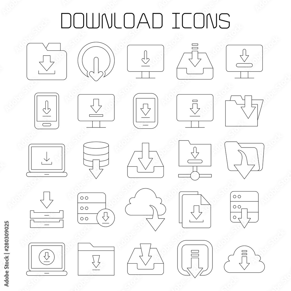 download, update and save icons set download, update and save icons set