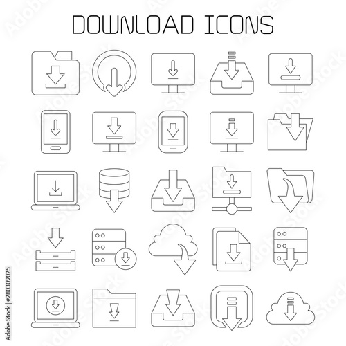 download, update and save icons set 