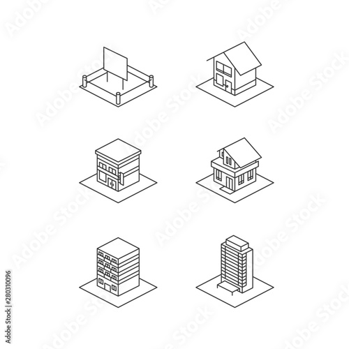 建物　アイコン　セット