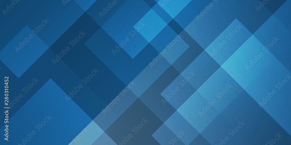 abstract dark blue background square shapes in transparent design - obrazy, fototapety, plakaty 