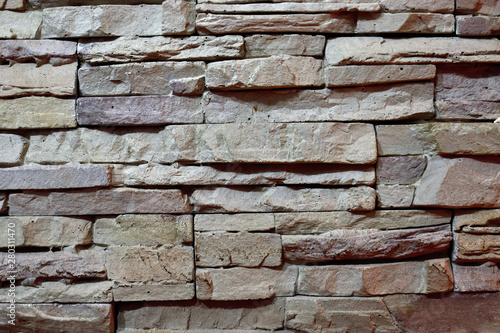 old brick wall with stone