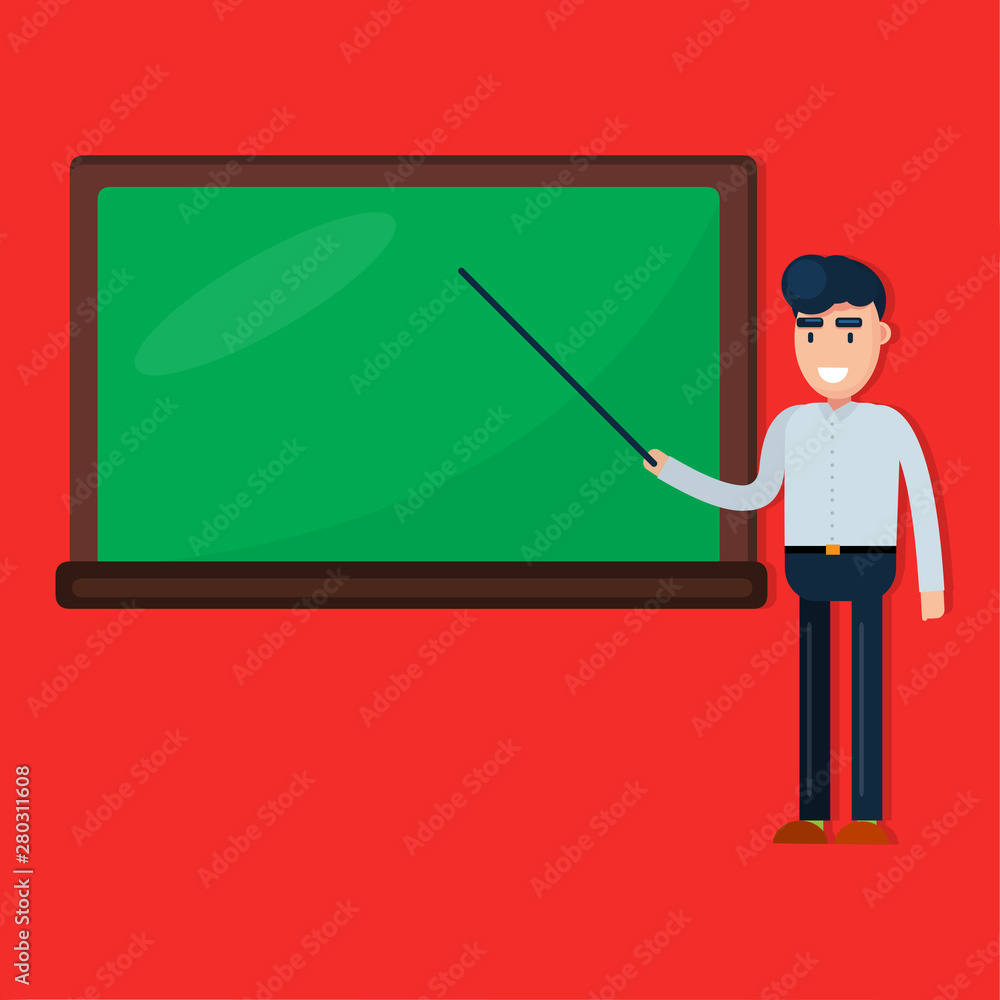 man explain the lesson for school concept vector illustration man explain the lesson for school concept vector illustration