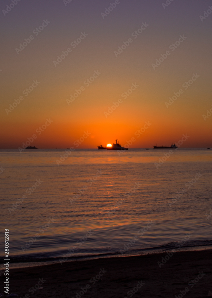 sunset at the sea lae lae island makassar indonesia