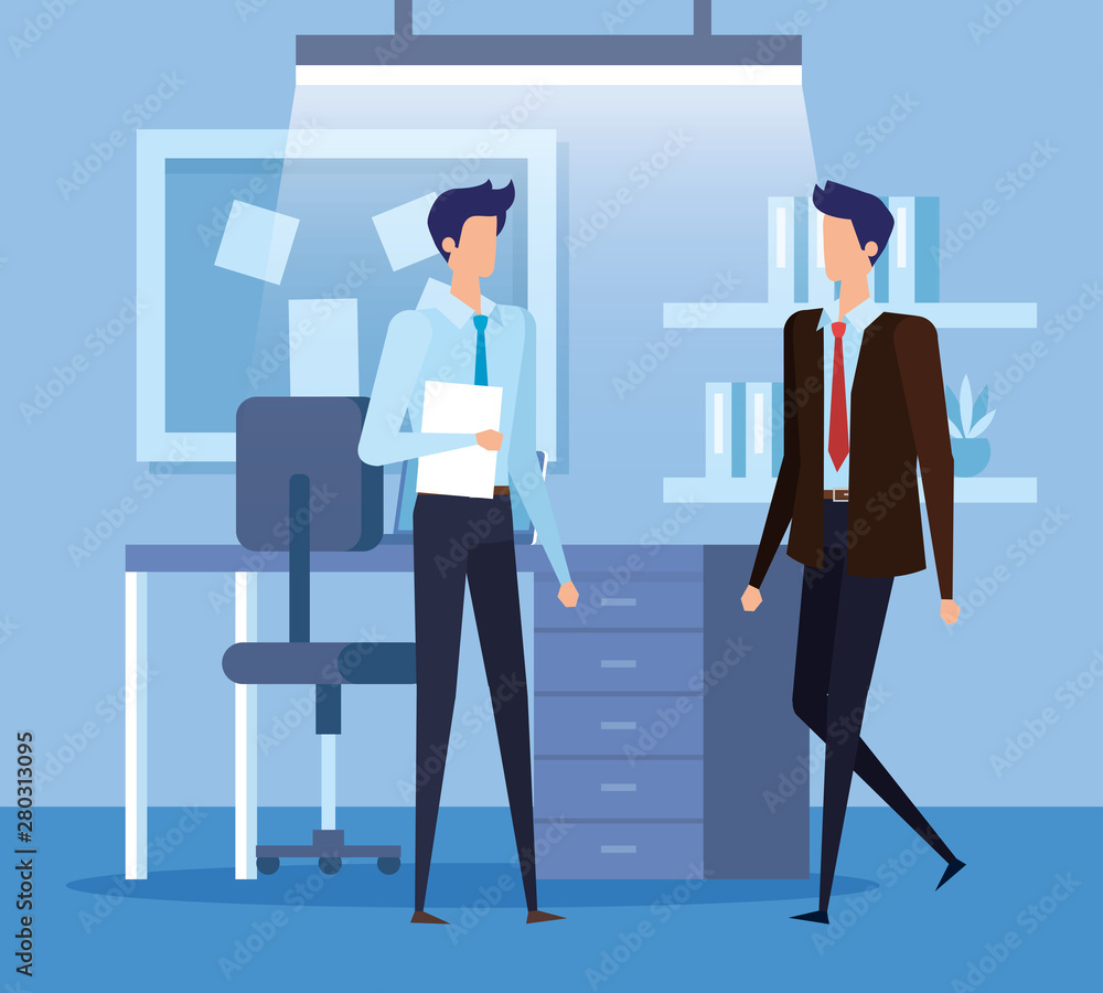 Fototapeta premium professional businessmen teamwork with documents and noteboard