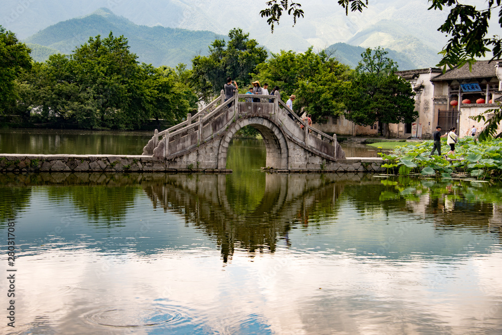 An ancient stone bridge build 1607AC, Hong Village China