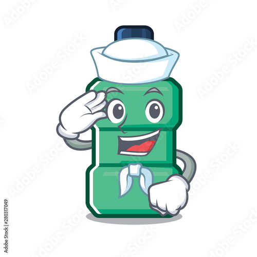 Sailor mouthwash with in the isolated cartoon