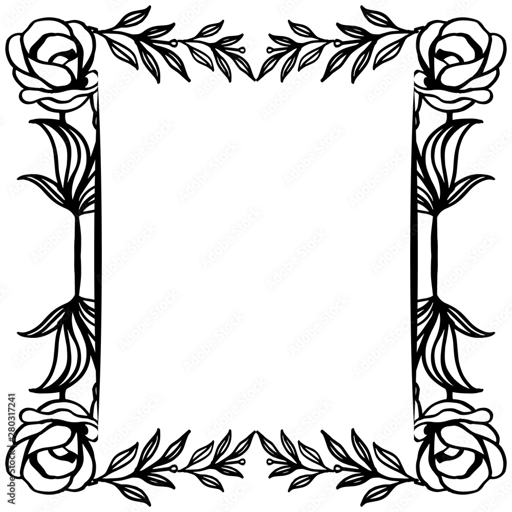 Fototapeta premium Greeting cards, invitation cards, with ornate of unique, crowd of flower frame. Vector