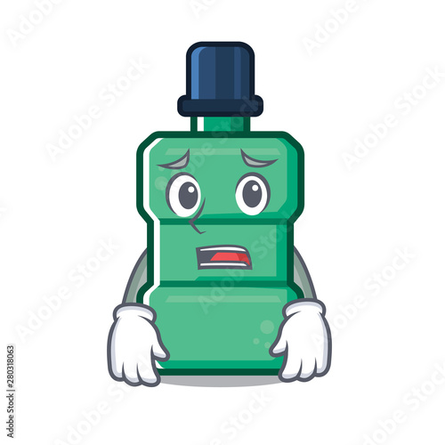 Afraid mouthwash in the a character shape