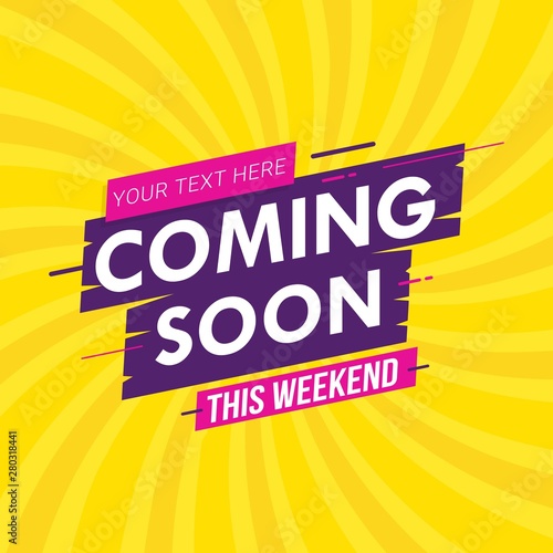 Coming soon announcement vector illustration