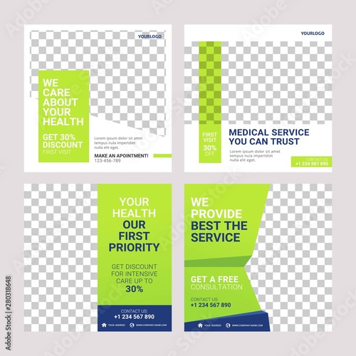 Healthcare post social media banner ad post template