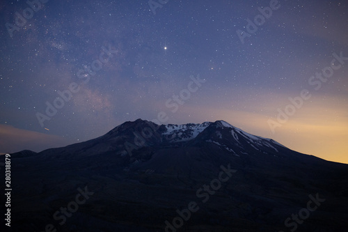 Mount St. Helens Sunset Sky Stars Milkway © nat693