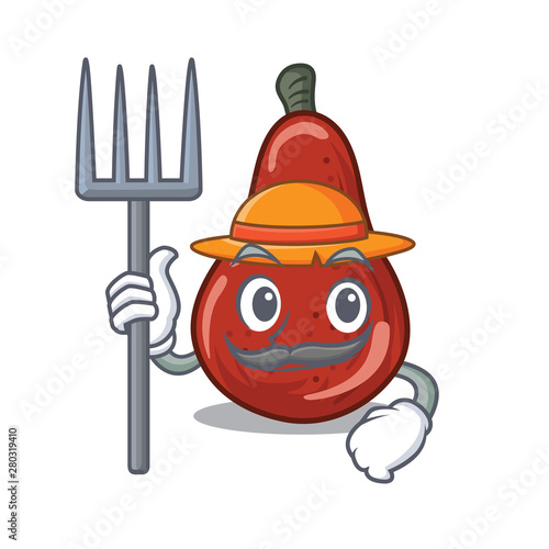 Farmer red pears in the character shape
