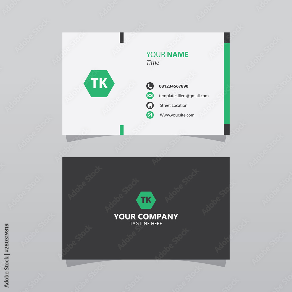 Modern green bussines card template. Elegant element composition design with clean concept. Modern green bussines card template. Elegant element composition design with clean concept.