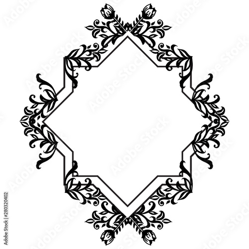 Elegant frame, with ornate flower and leaf, for design elegant of cards. Vector