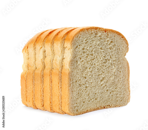 Canvas Print Slices of wheat bread isolated on white