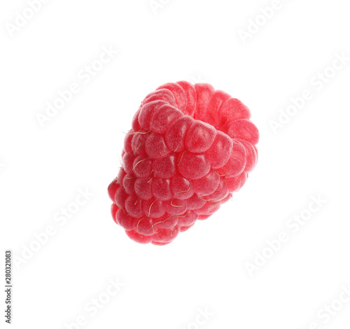 Delicious ripe sweet raspberry isolated on white