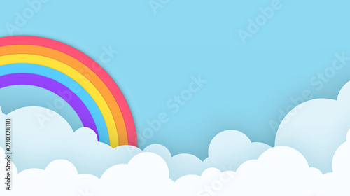Abstract kawaii Colorful Sky rainbow background. Soft gradient pastel Comic graphic. Concept for children and kindergartens or presentation